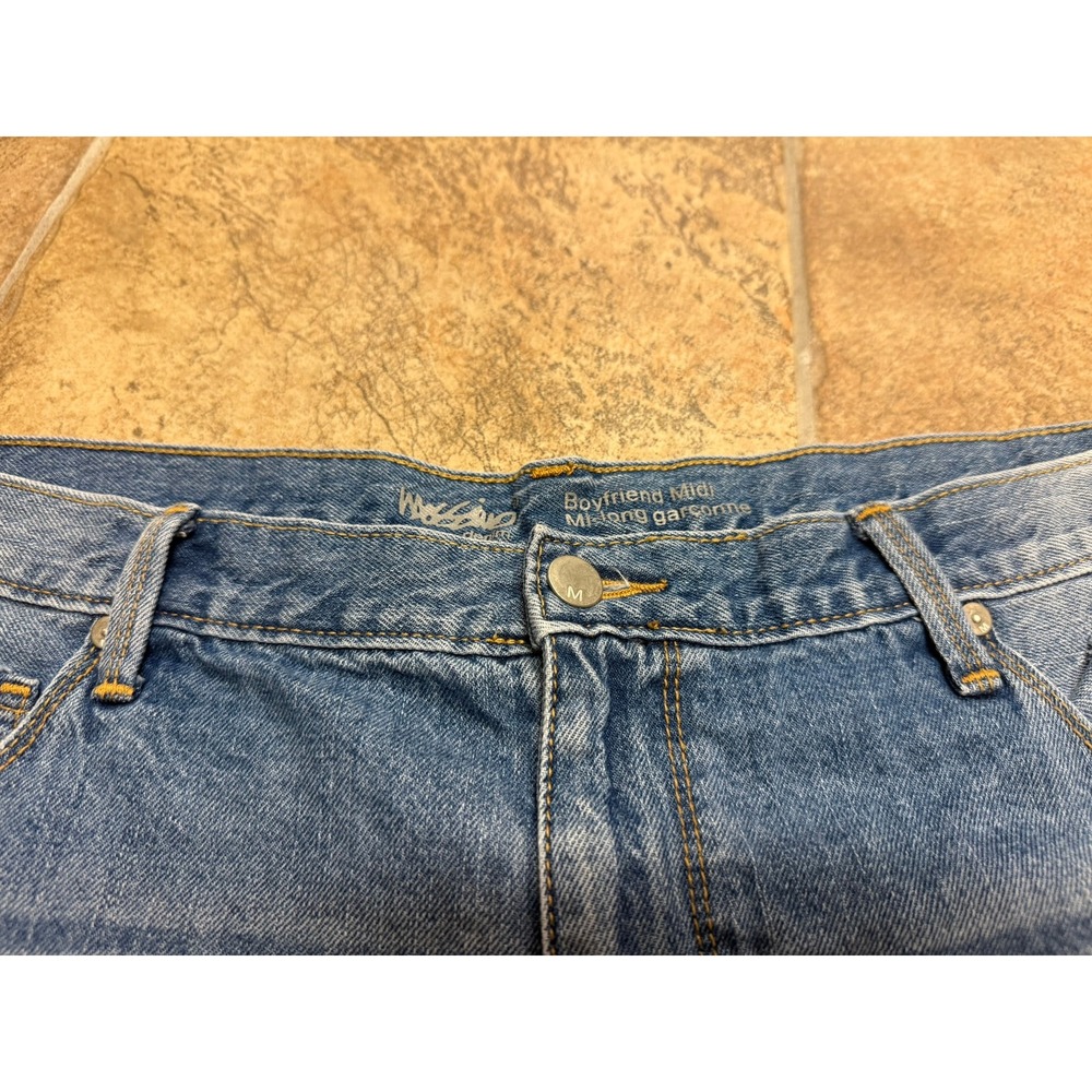 Mossimo Supply Co Womens Distressed Boyfriend Midi Denim Shorts Blue Size 14/32 - Picture 2 of 5